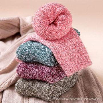 Winter merino wool women full terry socks thick warm colorful wool socks